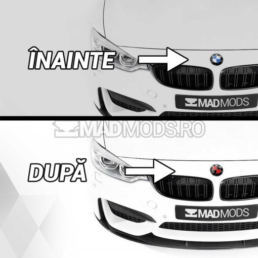 Set stickere embleme BMW culoare negru cu rosu pentru seria 1 2 3 4 5 6 7 8 X i