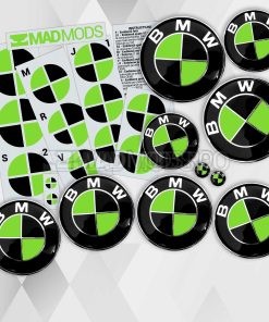 Set stickere embleme BMW culoare negru cu verde pentru seria 1 2 3 4 5 6 7 8 X i