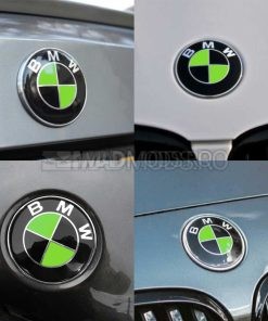 Set stickere embleme BMW culoare negru cu verde pentru seria 1 2 3 4 5 6 7 8 X i
