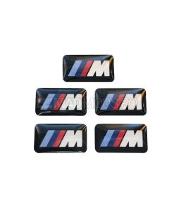 Set 5 Stickere Autoadezive Embleme Logo M Performance pentru jante BMW Seria 1 2 3 4 5 6 7 8 X i