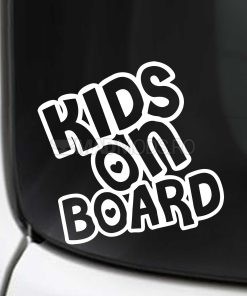 Sticker auto exterior Kids On Board culoare alb